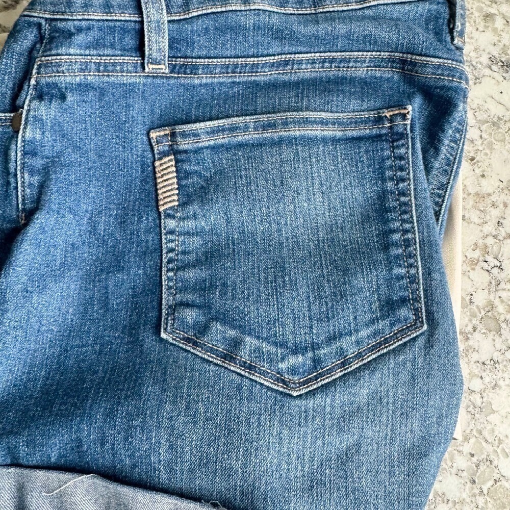 Paige Jimmy Jimmy Denim Shorts Cuffed Raw Hem Medium Wash Size 28 - Picture 4 of 7